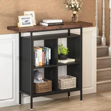 Stolik pakoworld bar table in walnut-black shade 100x35x110cm