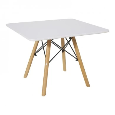 Natali children&#039;s table pakoworld MDF white and natural beech wood 60x60x51cm