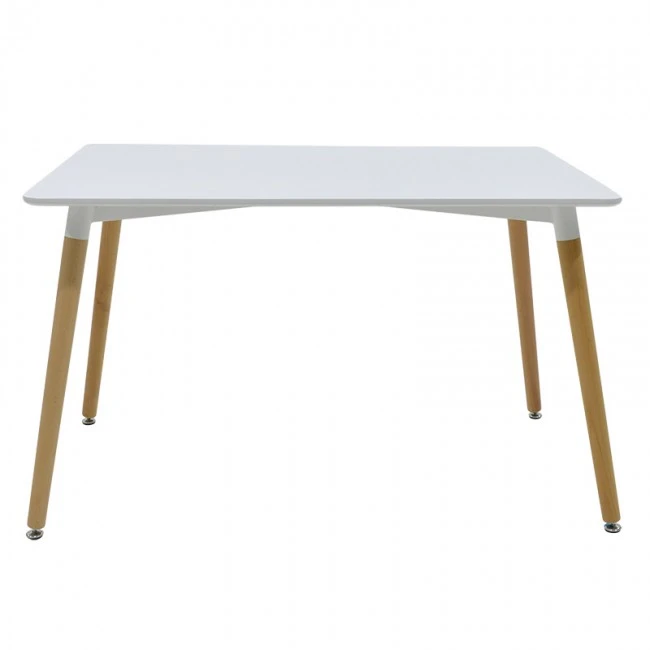 Dining table Natali MDF top white-natural legs 120x80x76cm