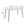 Dining table Natali MDF top white-natural legs 120x80x76cm