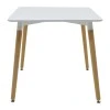 Dining table Natali pakoworld MDF top white-natural color legs 80x80x76cm