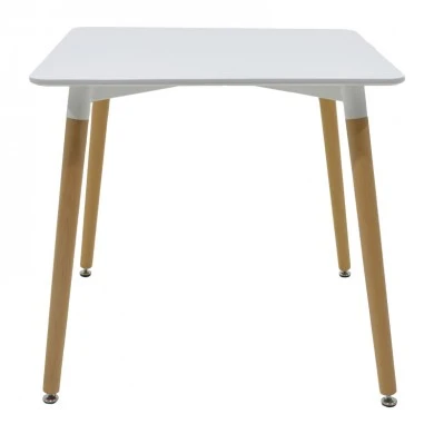 Dining table Natali pakoworld MDF top white-natural color legs 80x80x76cm