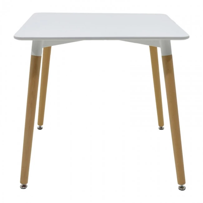 Dining table Natali pakoworld MDF top white-natural color legs 80x80x76cm