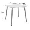 Dining table Natali pakoworld MDF top white-natural color legs 80x80x76cm