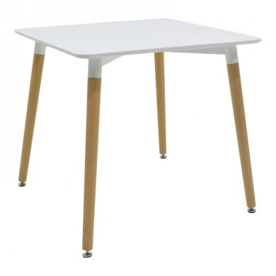 Dining table Natali pakoworld MDF top white-natural color legs 80x80x76cm