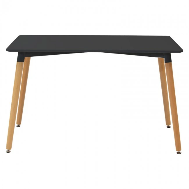 Τραπέζι Natali pakoworld MDF μαύρο-πόδια φυσικό 120x80x76εκ