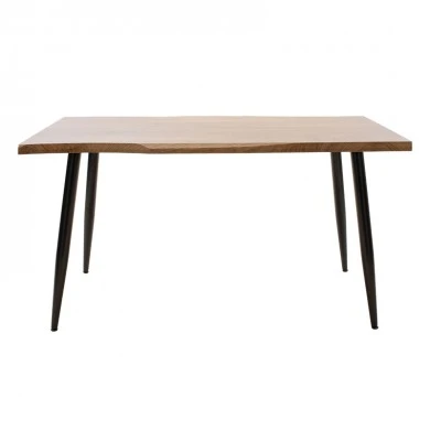 Dinning table neve pakoworld MDF walnut - metal black legs 140x80x75cm