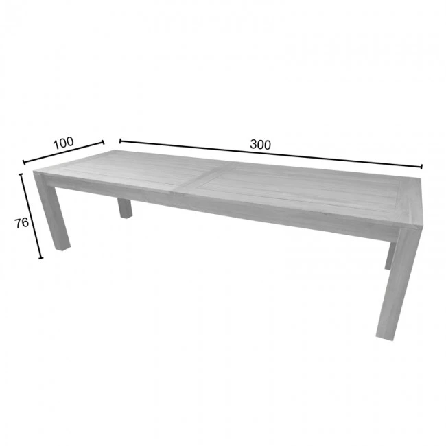 Table Pablo pakoworld teak wood in natural shade 300x100x76cm