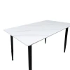 Pembe pakoworld table white marble sintered stone-black metal leg 120x70x75cm
