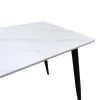 Pembe pakoworld table white marble sintered stone-black metal leg 120x70x75cm