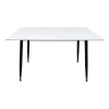 Pembe pakoworld table white marble sintered stone-black metal leg 140x80x75cm