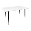 Pembe pakoworld table white marble sintered stone-black metal leg 140x80x75cm