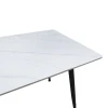 Pembe pakoworld table white marble sintered stone-black metal leg 140x80x75cm