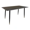 Pembe pakoworld table black marble sintered stone-black metal legs 140x80x75cm