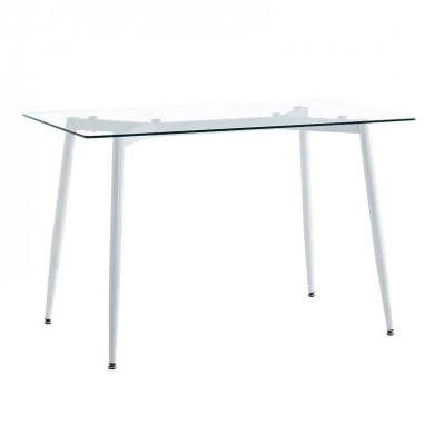 Dining table QUANA pakoworld transparent glass with black legs 120x70x75cm