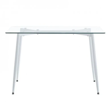 Dining table QUANA pakoworld transparent glass with black legs 120x70x75cm