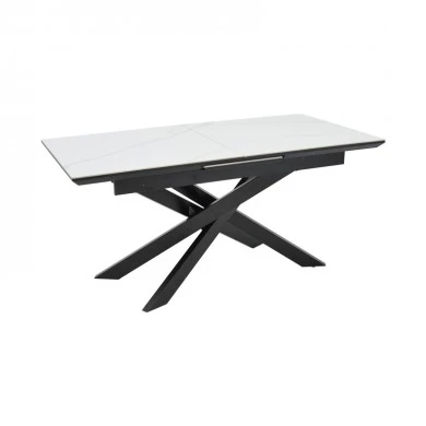 Table Ragemi pakoworld  sintered stone-grey mdf-black metal 160-200x90x75cm