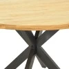 Royalty I table pakoworld solid mango wood 4cm in natural shade-black metal leg D130x77cm