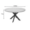 Royalty I table pakoworld solid mango wood 4cm in natural shade-black metal leg D130x77cm