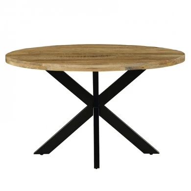 Royalty pakoworld table solid wood 4cm walnut-leg black D130x77cm