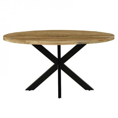 Royalty pakoworld table solid wood 4cm walnut-leg black D150x77cm