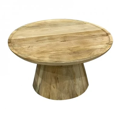 Aliki Inart coffee table natural solid mango wood D90x40cm