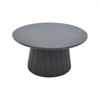 Canicule I pakoworld table, solid acacia wood in black shade, D80x40cm