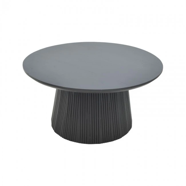 Canicule I pakoworld table, solid acacia wood in black shade, D80x40cm