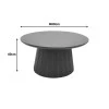 Canicule I pakoworld table, solid acacia wood in black shade, D80x40cm