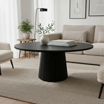 Canicule pakoworld table, solid acacia wood black D80x40cm