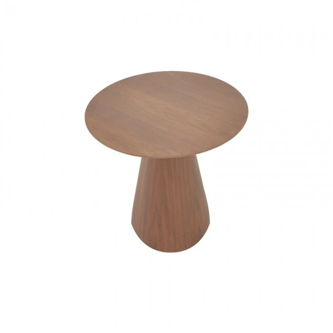 Τραπέζι σαλονιού Donda pakoworld mdf-μέταλλο σε καρυδί απόχρωση Φ60x46εκ