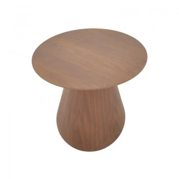 Τραπέζι σαλονιού Donda pakoworld mdf-μέταλλο σε καρυδί απόχρωση Φ80x40εκ