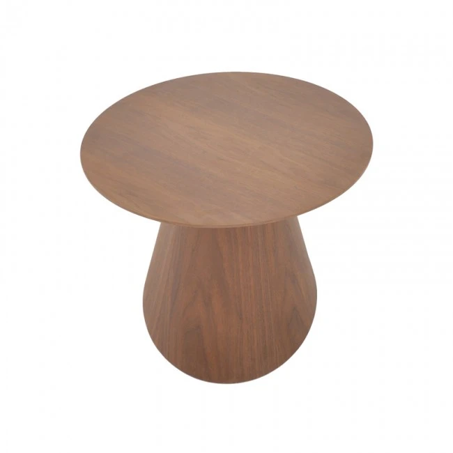 Τραπέζι σαλονιού Donda pakoworld mdf-μέταλλο σε καρυδί απόχρωση Φ80x40εκ