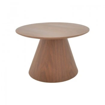 Τραπέζι σαλονιού Donda pakoworld mdf-μέταλλο σε καρυδί απόχρωση Φ80x40εκ