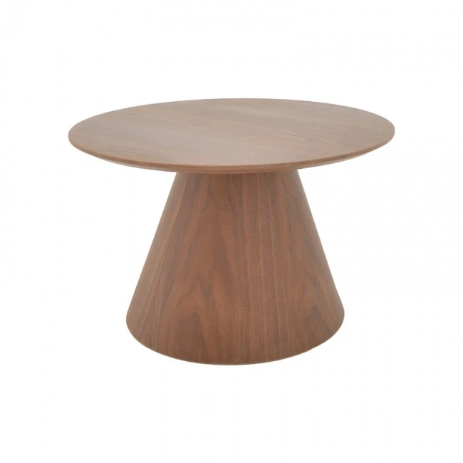 Τραπέζι σαλονιού Donda pakoworld mdf-μέταλλο σε καρυδί απόχρωση Φ80x40εκ