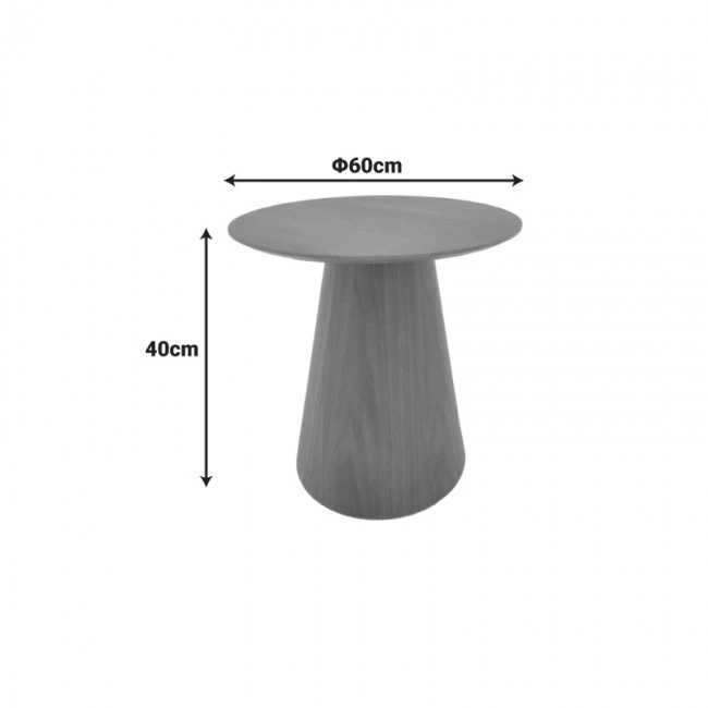 Τραπέζι σαλονιού Donda pakoworld mdf-μέταλλο σε μαύρη απόχρωση Φ60x46εκ