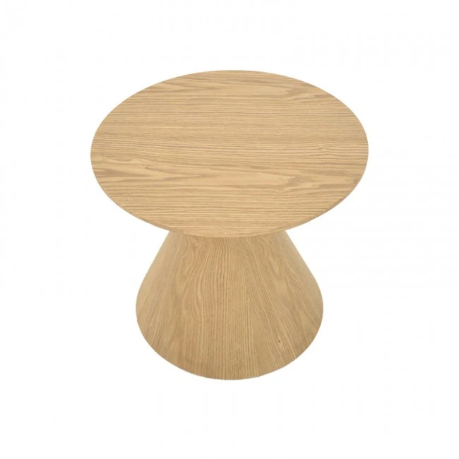 Τραπέζι σαλονιού Donda pakoworld mdf-μέταλλο σε sonoma απόχρωση Φ80x40εκ