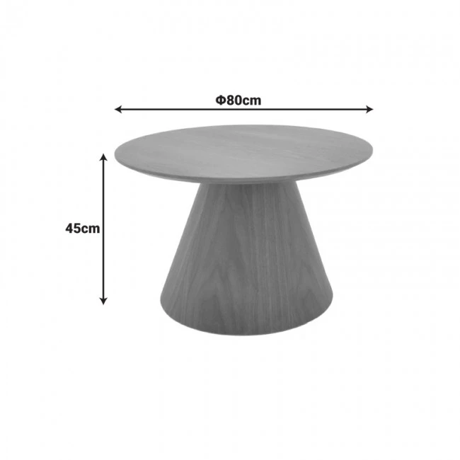 Τραπέζι σαλονιού Donda pakoworld mdf-μέταλλο σε sonoma απόχρωση Φ80x40εκ