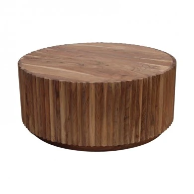 Drump pakoworld coffee table solid acacia wood in natural shade D90x39cm