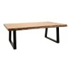 Miles pakoworld coffee table solid acacia wood thickness 3.7-4cm in natural shade with black metal legs 115x60x45cm