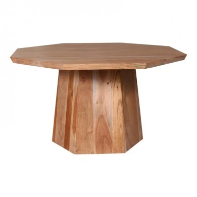 Octagon coffee table pakoworld acacia wood in natural shade D80x45cm