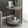 Coffee table Rhythm MDF color grey marble-black D48x60cm