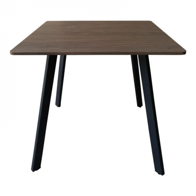 Squaro table pakoworld walnut mdf with black metal legs 80x80x75cm