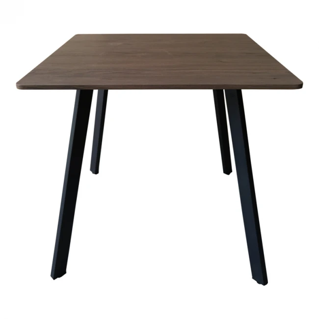 Squaro table pakoworld walnut mdf with black metal legs 80x80x75cm
