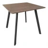 Squaro table pakoworld walnut mdf with black metal legs 80x80x75cm