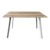 Squaro table pakoworld sonoma mdf with white metal legs 120x70x75cm