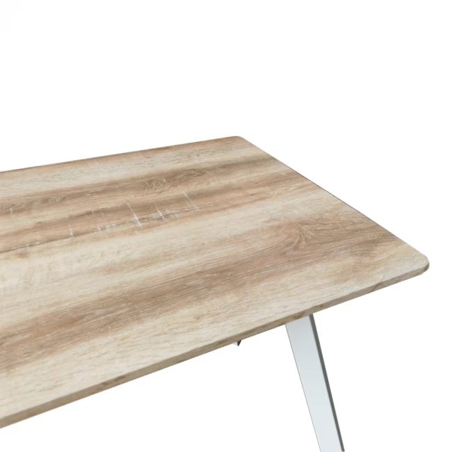 Squaro table pakoworld sonoma mdf with white metal legs 120x70x75cm
