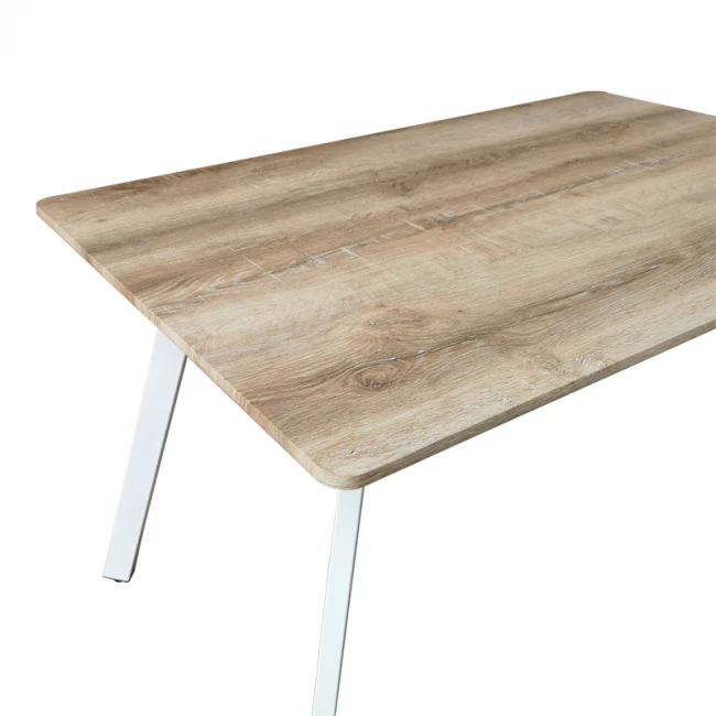 Squaro table pakoworld sonoma mdf with white metal legs 120x70x75cm