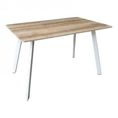 Squaro table pakoworld sonoma mdf with white metal legs 120x70x75cm