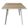 Squaro table pakoworld sonoma mdf with white metal legs 80x80x75cm